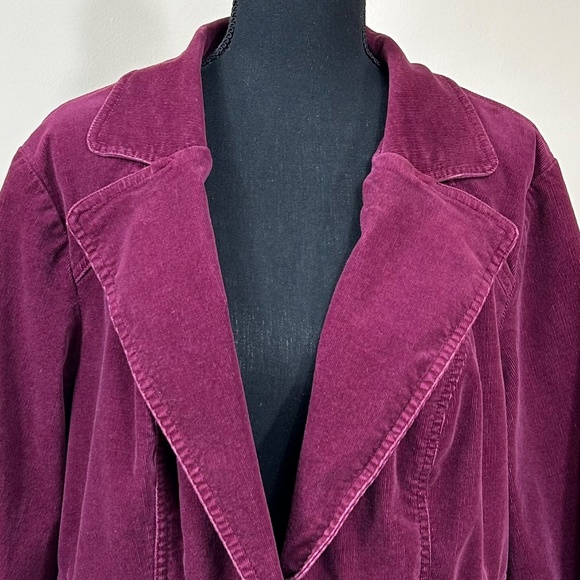 Sonoma Corduroy Fitted Violet Purple Burgundy Blazer Jacket Size 1X - Picture 4 of 14